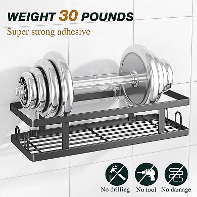 Adhesive Shower Shelves No Drilling Bathroom Organizer 3 Pack