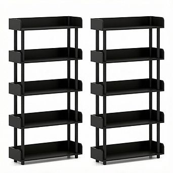 Costway 5 tier Bookshelf, Open Bookcase with Anti-Tipping Kit, Storage Unit for Living Room