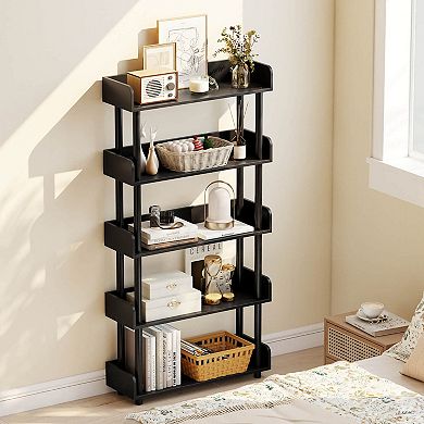 Costway 5-Tier Bookshelf, Open Bookcase with Anti-Tipping Kit, Storage Unit for Living Room