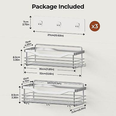 Shower Caddy Shelf Adhesive Storage Rack 2 Pack
