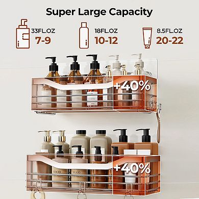 Shower Caddy Shelf Adhesive Storage Rack 2 Pack