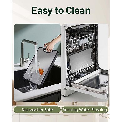 Titanium 2-in-1 Double Sided Chopping Board, Food-grade & Dishwasher Safe