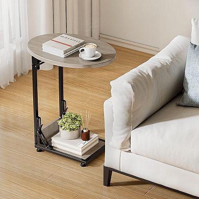 Folding C-Shaped Side Table Sofa Coffee Table