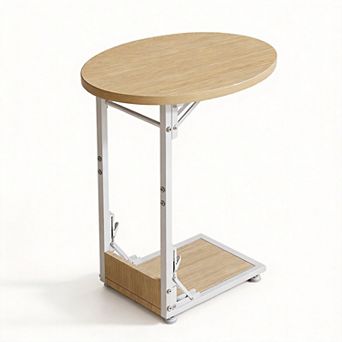 Folding C-Shaped Side Table Sofa Coffee Table