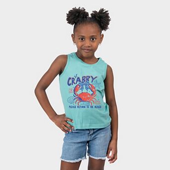 If Crabby Please Return To The Beach Grunge - Youth Tank Top