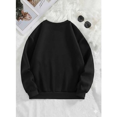 Tween Girls' Food Milk Tea Print Crewneck Sweater