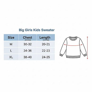Girls' Crew Neck Pullover Sweater