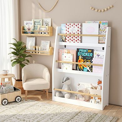 Homy Casa 3-Tier Kids Bookshelf with Front-Facing Display Rack