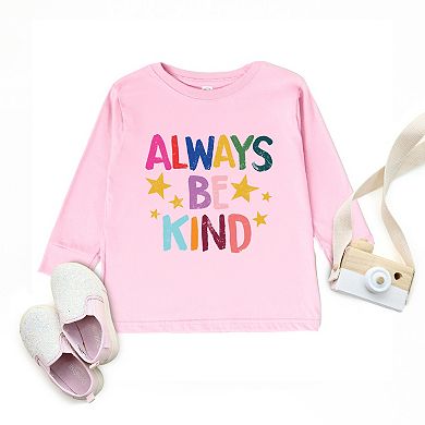 Always Be Kind Stars - Toddler Long Sleeve Graphic Tee