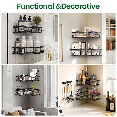 Adhesive Corner Shower Caddy Bath Organizer 2pc