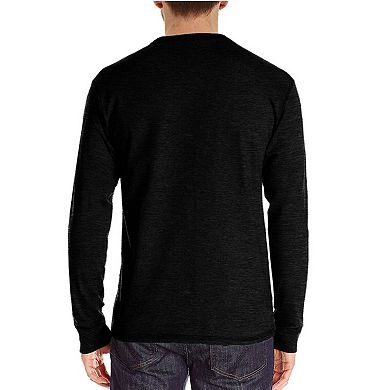Mens Button Up Henley Crew Neck Tops Long Sleeve Casual Basic Solid Tops with Pocket