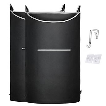 Hanging Laundry Hamper Over Door Bag Zipper Wide Open Top Storage Clothes Toys