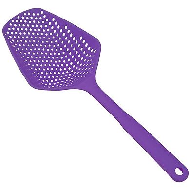 3-Pack Plastic Slotted Spoon Strainer, Heat-Resistant, for Pasta & Veggies (3 Colors)