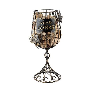 Wine Cork Holder: Rustic Bronze Decorative Storage Set for 90 Corks