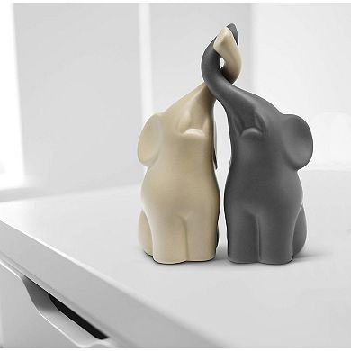 Handmade Elephant Love Figurines: Decorative Home Ornament for Valentine's Day Special Occasions
