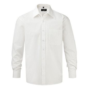 Russell Collection Mens Poplin Long-Sleeved Shirt