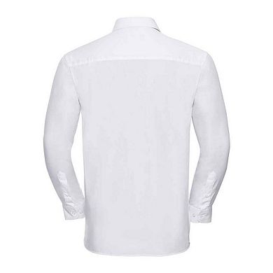 Russell Collection Mens Poplin Long-Sleeved Shirt