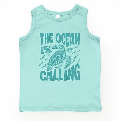 The Ocean Is Calling Turtle - Youth Tank Top