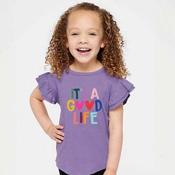 It's A Good Life Hearts - Flutter Sleeve Graphic T-Shirt