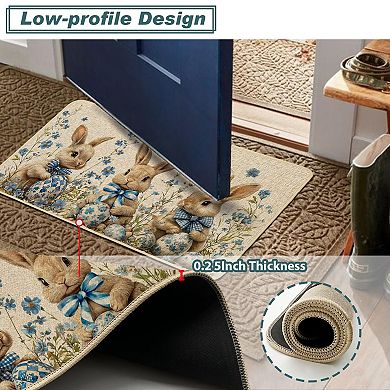 Easter Bunny Kitchen Mats Non Slip Spring Decor 2pc