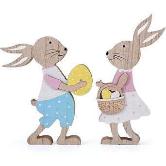Easter Table Decor Wooden Bunny & Rabbit Spring Signs