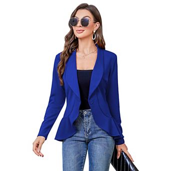 Women Draped Open Front Cardigan Long Sleeve Casual Blazer Soft Workwear Layering Top