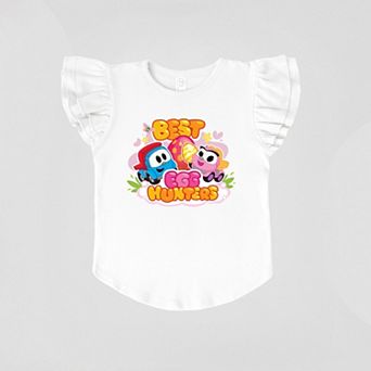 Leo the Truck Best Egg Hunters - Flutter Sleeve Graphic T-Shirt