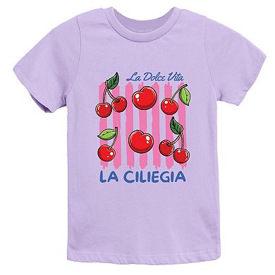 La Ciliegia Stripes - Youth Short Sleeve Graphic T-Shirt