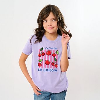 La Ciliegia Stripes - Youth Short Sleeve Graphic T-Shirt