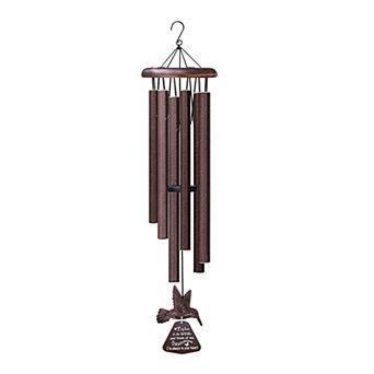 Sympathy Wind Chimes: Deep Tones, Hummingbird Design, Exquisite Card, Outdoor Memorial Gift