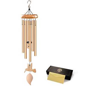 Sympathy Wind Chimes: Deep Tones, Hummingbird Design, Exquisite Card, Outdoor Memorial Gift