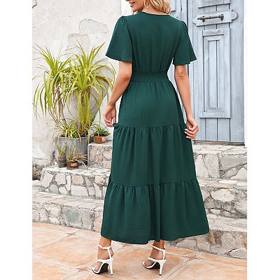short sleeve tiered maxi dress Buy Friends Like These Brown Print Short Sleeve Chiffon Tiered Maxi Dress  from Next USA