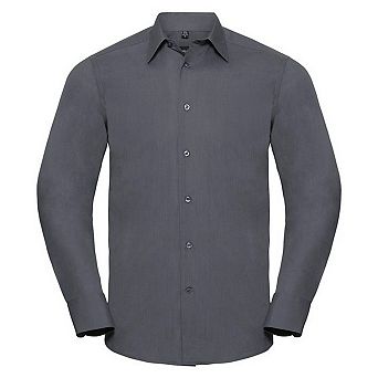 Russell Collection Mens Polycotton Easy-Care Long-Sleeved Formal Shirt