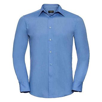 Russell Collection Mens Polycotton Easy-Care Long-Sleeved Formal Shirt