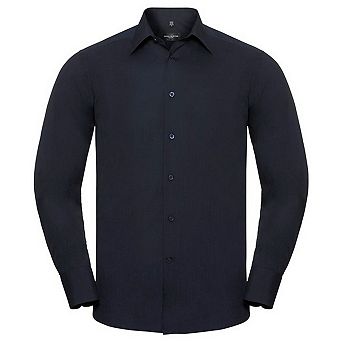Russell Collection Mens Polycotton Easy-Care Long-Sleeved Formal Shirt
