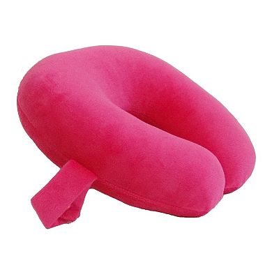 Travel Neck Pillow Cozy Soft Microfiber Compact Design Airplane Car Seat Support