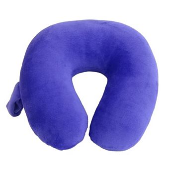 Travel Neck Pillow Cozy Soft Microfiber Compact Design Airplane Car Seat Support