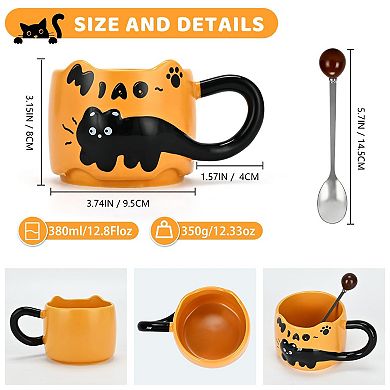 Cat Coffee Mug Funny Office Mug Gift 12.85oz