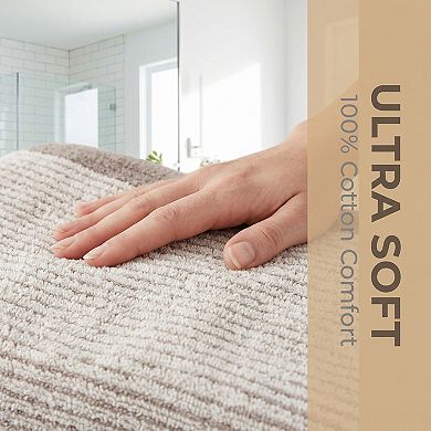 Cotton Striped Hand Towel, 29 x 13 Inches Soft Absorbent Bathroom Hand Towels for Bathroom, Kitchen