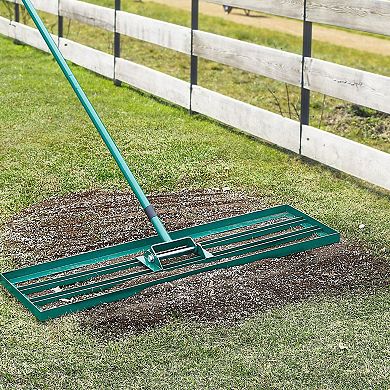 Lawn Leveling Rake with Extendable Handle, Heavy Duty Garden and Lawn Tool