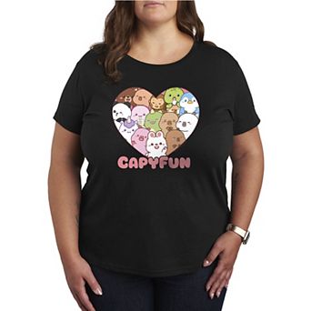 Plus Size CapyFun Capybara Heart Graphic Tee