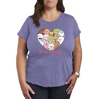 Plus Size CapyFun Capybara Heart Graphic Tee