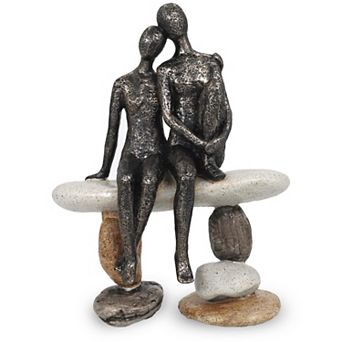 Handcrafted Abstract Couple Statue: Modern Love Symbol for Home Decor