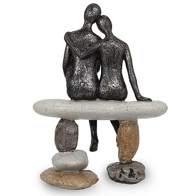 Handcrafted Abstract Couple Statue: Modern Love Symbol for Home Decor