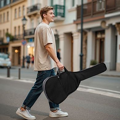 Starter Acoustic Guitar Bundle, Dreadnought Guitar with Tuner and Backpack Style Bag