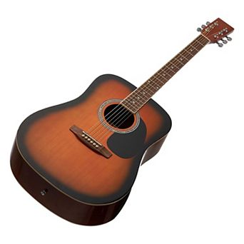 Starter Acoustic Guitar Bundle, Dreadnought Guitar with Tuner and Backpack Style Bag