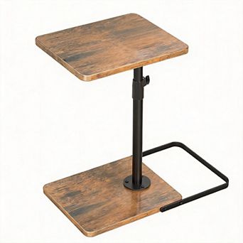 Tv Tray Table Adjustable Height & 360°Swivel Panel Small Space