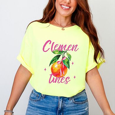 Clementines Watercolor - Women's Garment Dyed Graphic T-Shirt