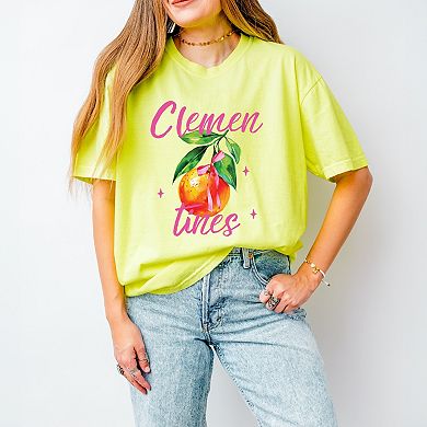 Clementines Watercolor - Women's Garment Dyed Graphic T-Shirt