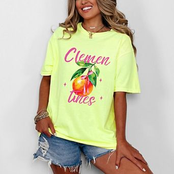 Clementines Watercolor - Women's Garment Dyed Graphic T-Shirt